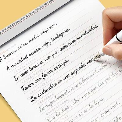 Learning Spanish/Chinese Books Calligraphy Copybook Standard Spanish Handwriting Copybook Practice Writing Art Libros