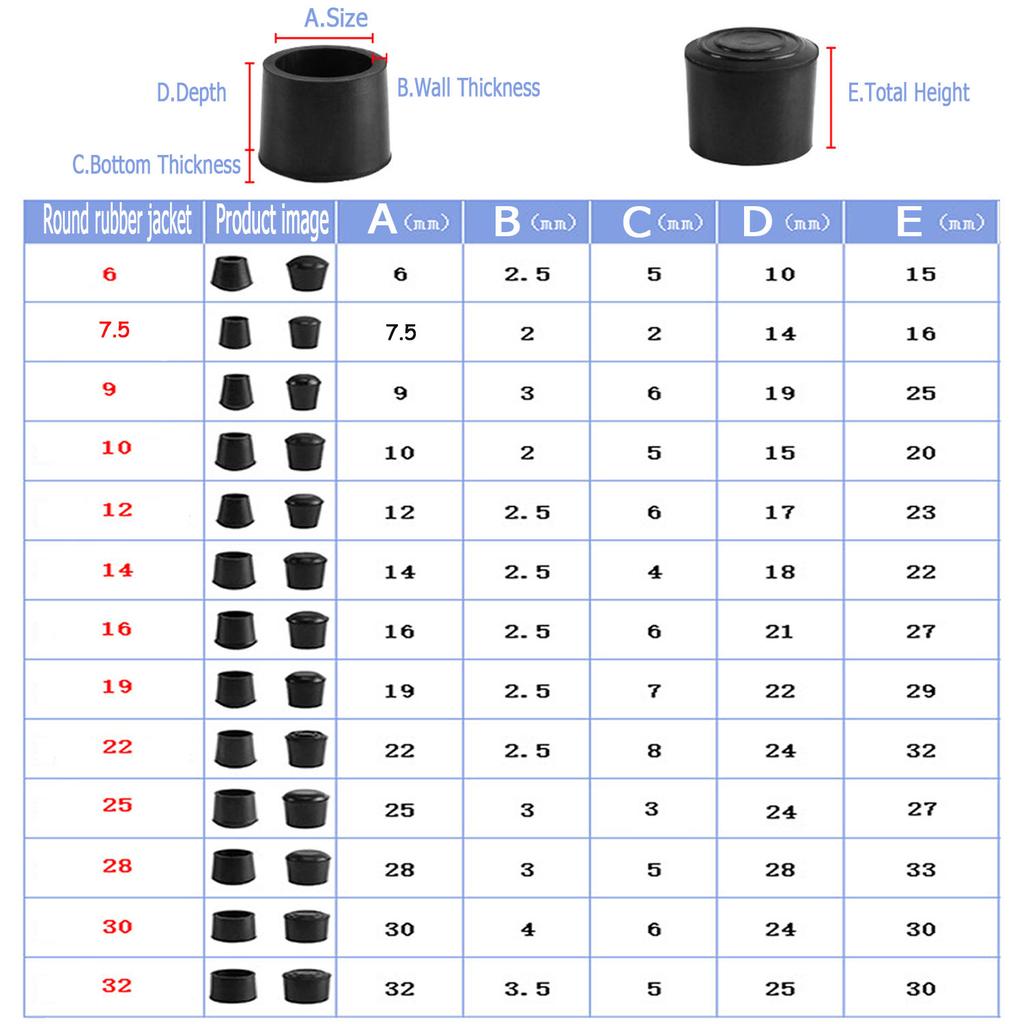 Round Furniture Foot Caps Chair Table Sofa Anti-Slip Silent Rubber Leg Pad Wooden Floor Anti-Scratch Protective Pad