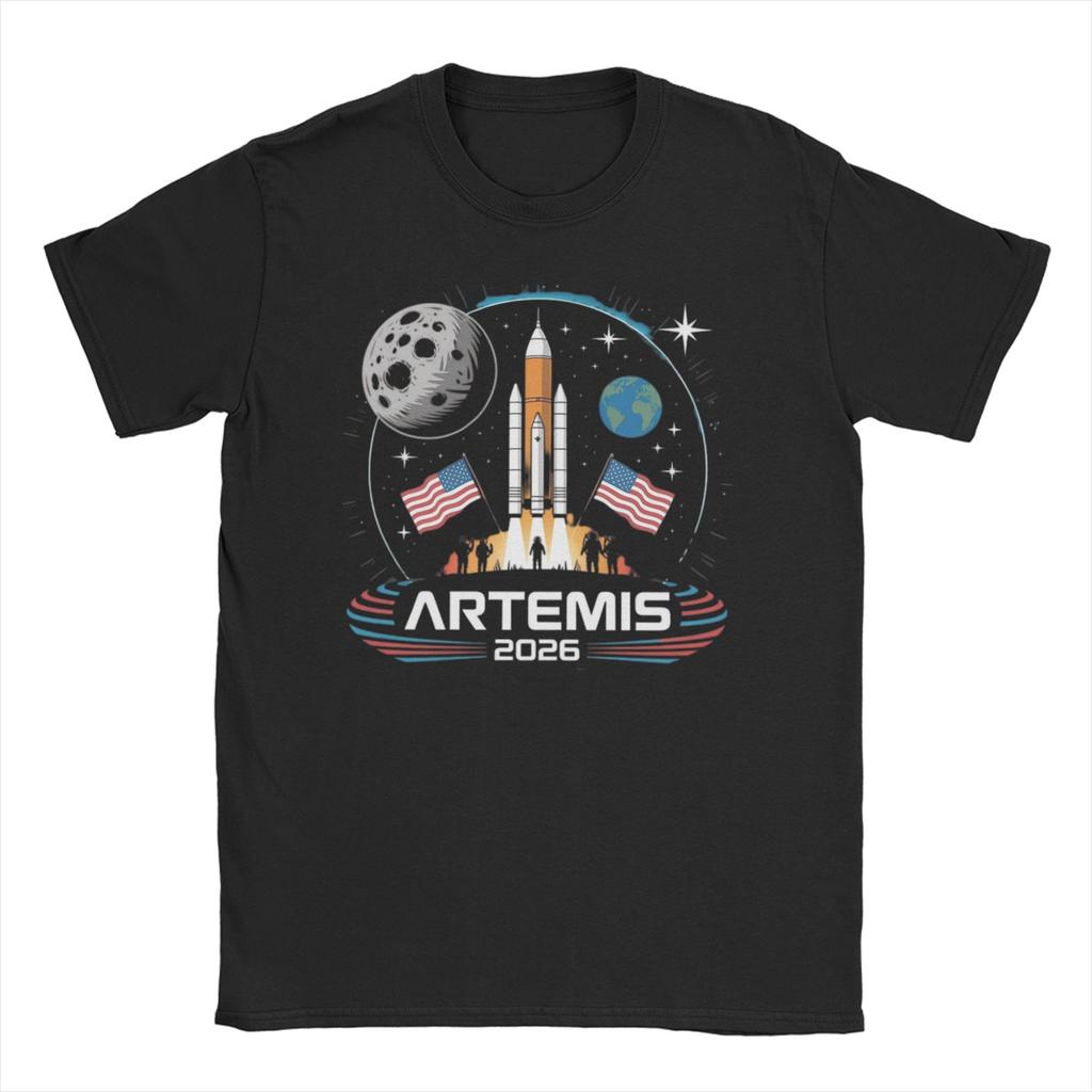 Artemis II Moon Mission Unisex WoUnisex T Shirts Novelty Tee Shirt Short Sleeve O Neck TShirt Cotton Summer Clothing