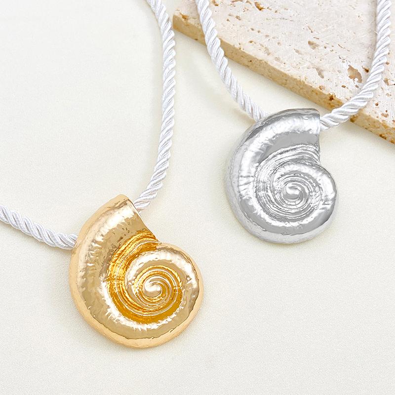 Fashionable Summer Vacation Ocean Conch Ear Studs Necklace For Women Trendy Beach Party Exaggerated Bohemian Jewelry Earrings