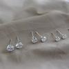 Various Sized 3mm 4mm 5mm 6mm Zircon Zc White Stone Studs Earrings 18K Gold Plated for Wedding Engagement Anniversary Party