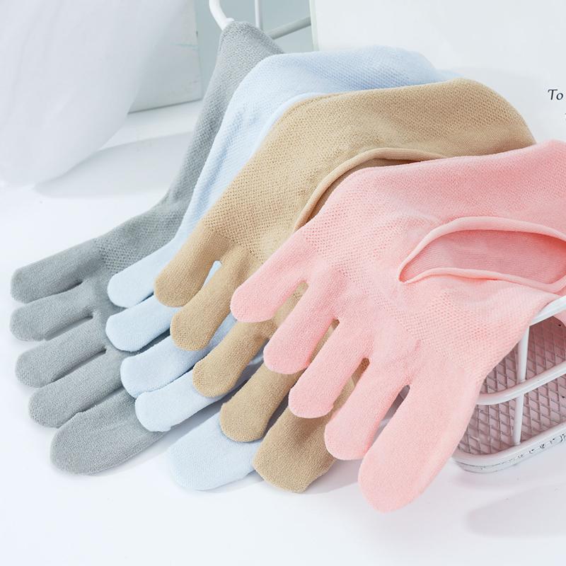 Dam Sommar Femtåiga Strumpor Ultratunna Osynliga Silikon Halkfria Andningsbara Anti-gnidning Strumpor Andningsbara Ankelsockor