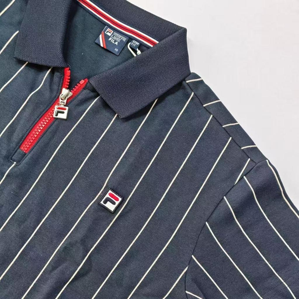FILA Polo Neck Short Sleeve Shirt Men shirts Blue FS2TSF2312F
