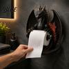 Medieval Home Accessories Fantasy Dragon Toilet Roll Holder, Wall Mounted Gothic Bathroom Paper Dispenser Dispenser, Hand Finished Resin Sculpture for