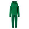 2026 Women's European & American Fashion Solid Color Two-Piece Set: Hooded Cropped Sweatshirt & Joggers