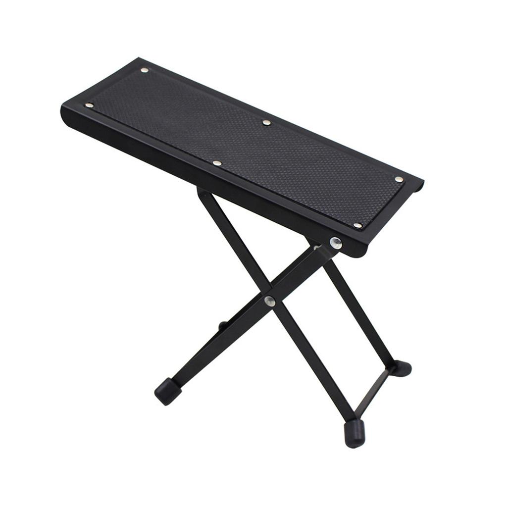 Metal Guitar Foot Stool 4 Gears Adjustable Guitar Foot Rest No-slip Foldable Footrest for Classical Acoustic Guitar Part
