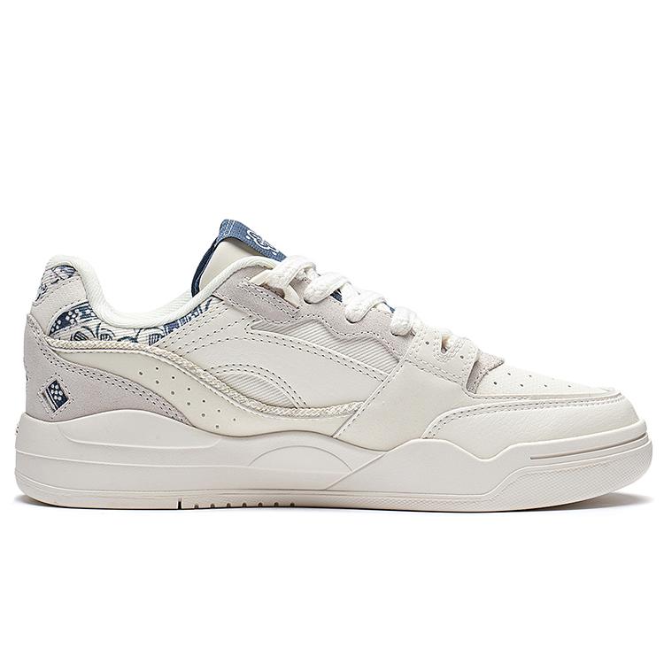 Li Ning Abrasion Resistant Breathable Low top Skateboard Shoes Women's Ecru AGCS252-10
