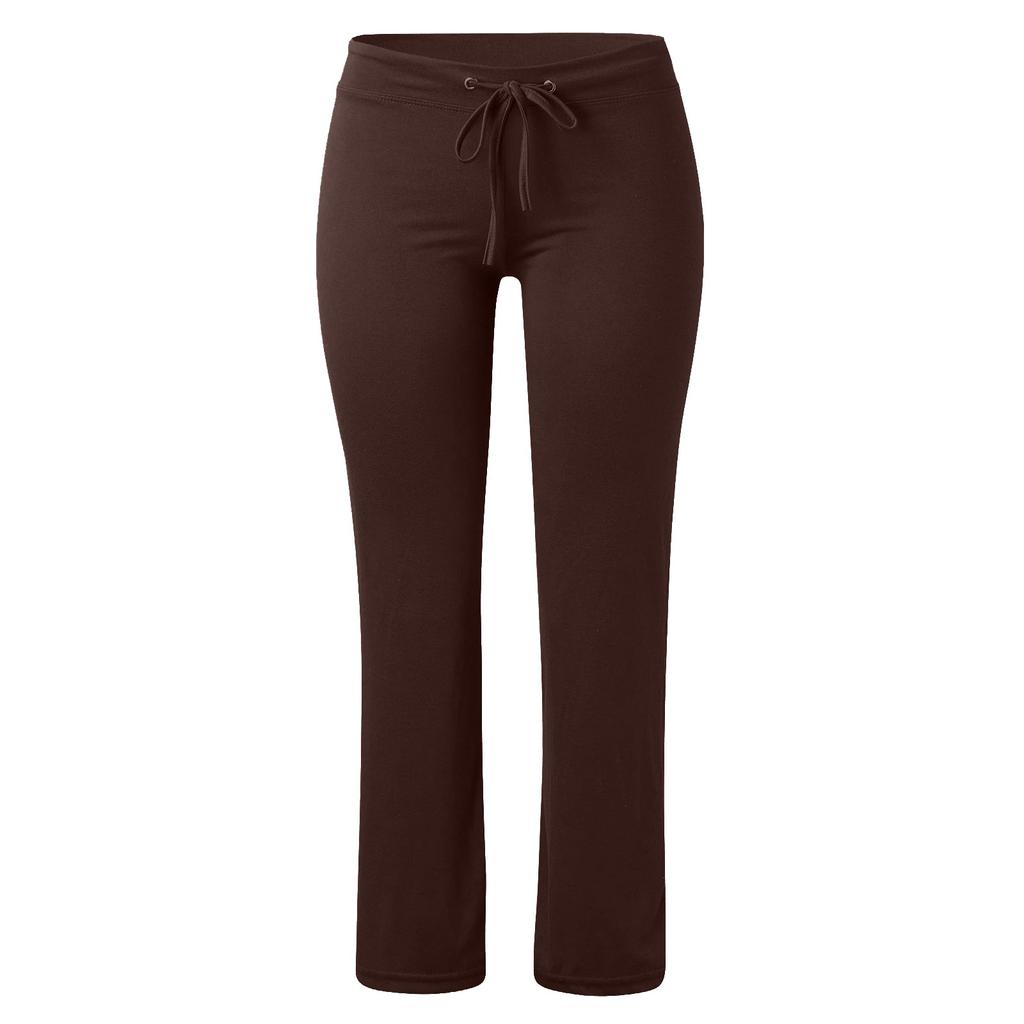 Women's Micro Flared Pants Yoga Pants High Waist Drawstring Lace Hip Lift Color Casual Pants