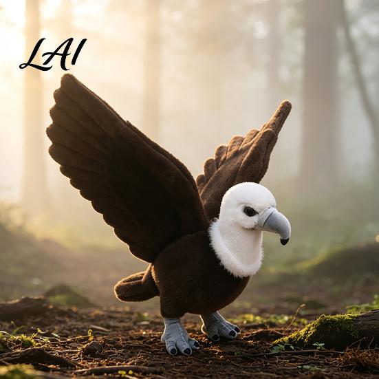Nature Inspired Home Decor Realistic Plush Bald Eagle Doll Stuffed Animal Toy with Foldable Soft Polyester Wildlife Doll Wings Lifelike Bird Plushie