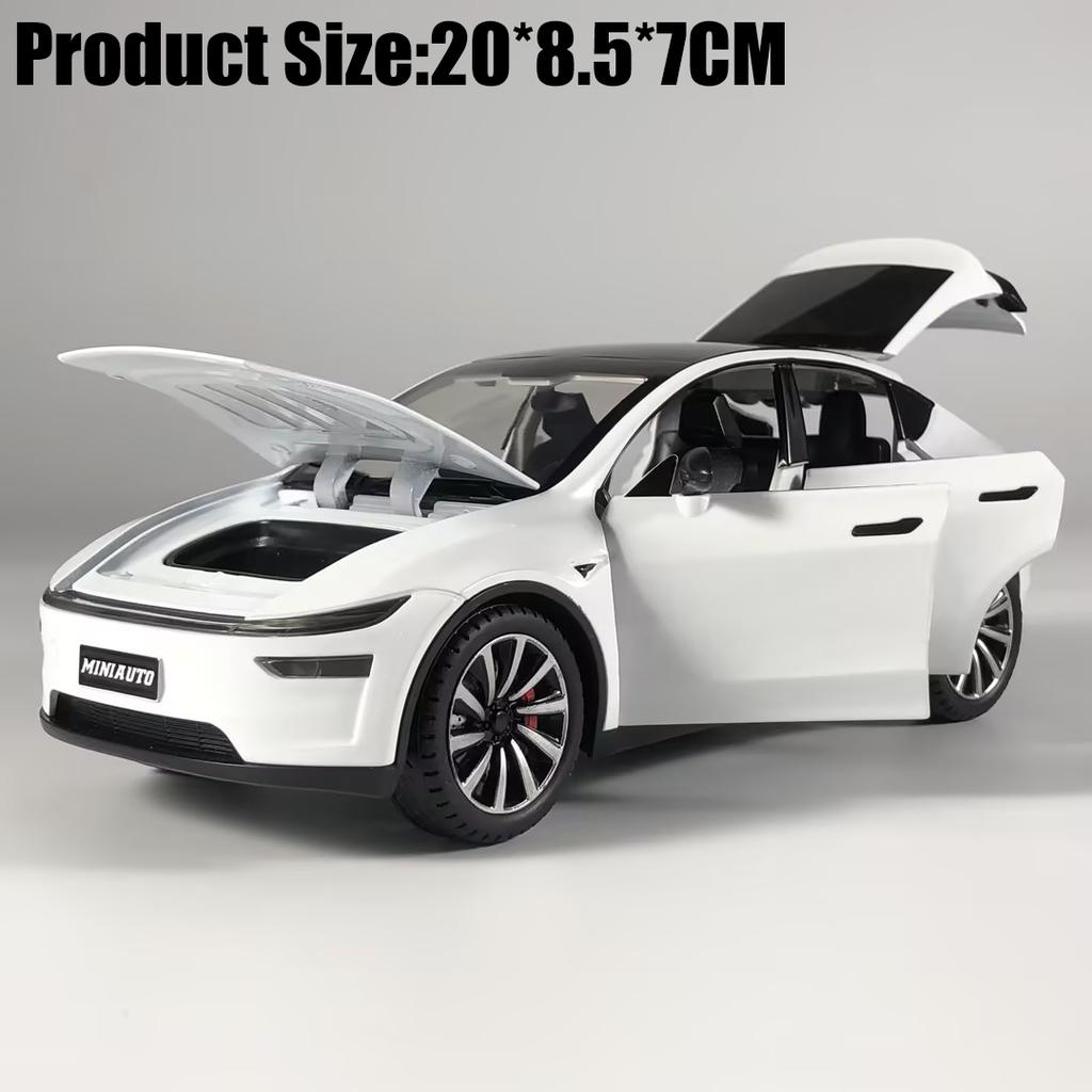 1:24 Model Y Facelift Off Road SUV Alloy Metal Diecast Model Car Sound & Light Pull Back Children Toy Collectibles Birthday Gift