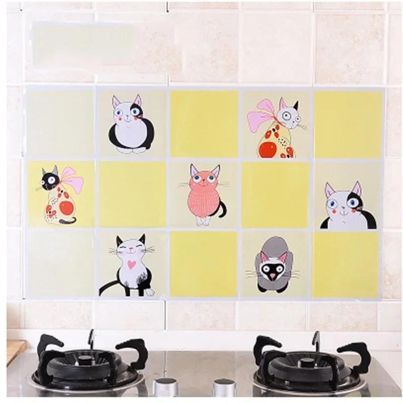 Kitchen Oil Stickers Self-adhesive High Temperature Oil Stickers Home Stove Ceramic Tile Wall Stickers Anti-oil Tools Accessory