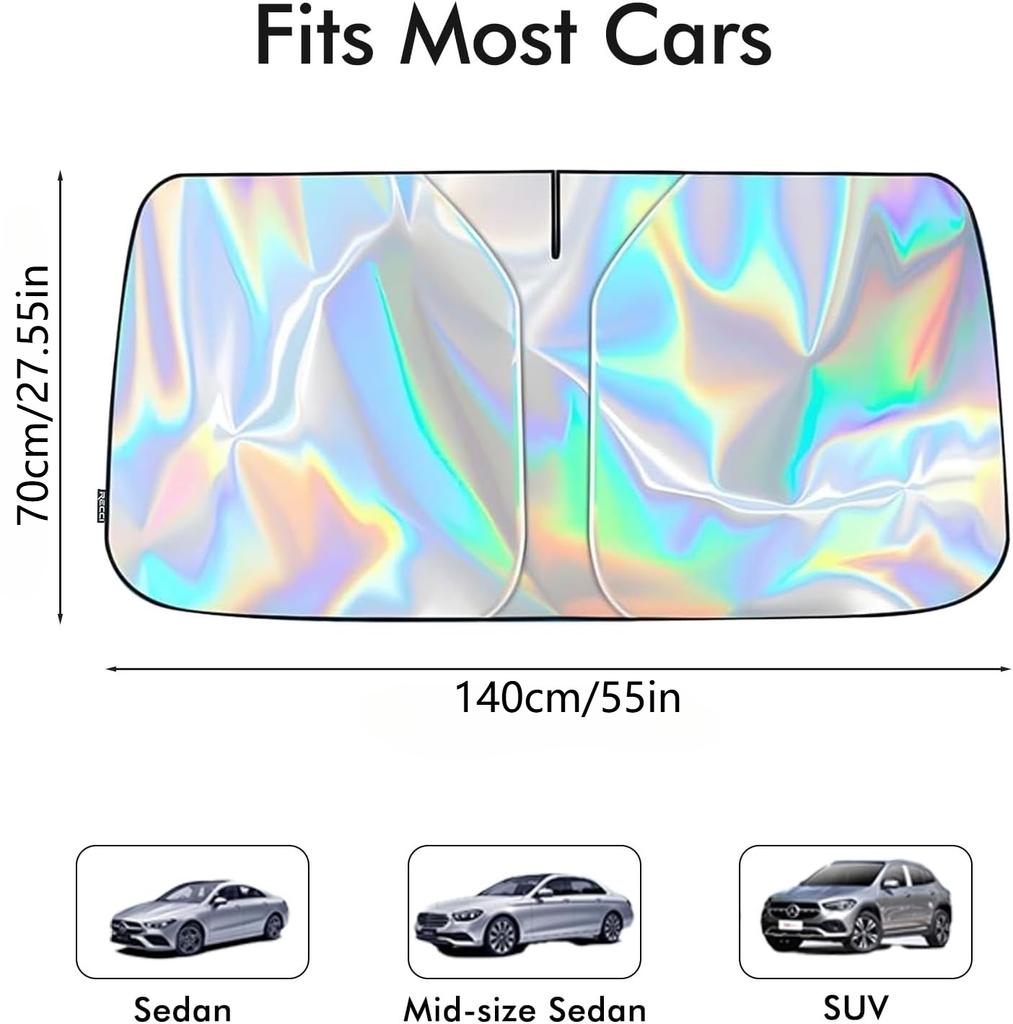 Car Windshield Sun Shade Front Window Sunshade Windshield Sun Protection Cover UVR-Blocker Cooling Heat Shield Curtains