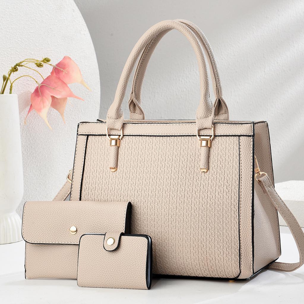 New Spliced Pressed Flower Bag Three-piece Set of High Appearance Level Macaron Shoulder Bag Crossbody Bag Send Mother Bag