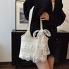 Summer Leisure Vacation Beautiful Lace Shoulder Armpit Bag Large Capacity Tote Bag Sweet White Handbag Women's Bag
