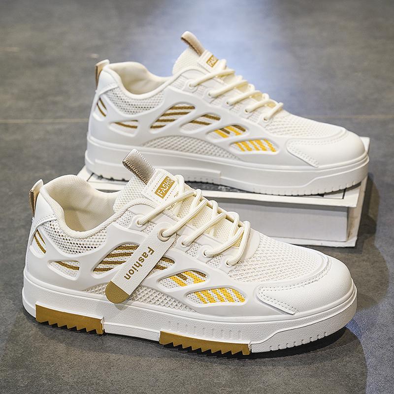 Men's Breathable Mesh Sneakers Summer Casual Sports Shoes Comfortable Lightweight Low Top Rubber Sole Adult Footwear