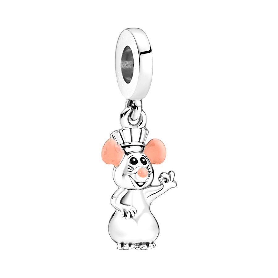 Alice in Wonderland Cheshire Cat Ratatouille Charm Bead Component Bead Components Compatible With Authentic Original Snake Copper Metal Bracelet High