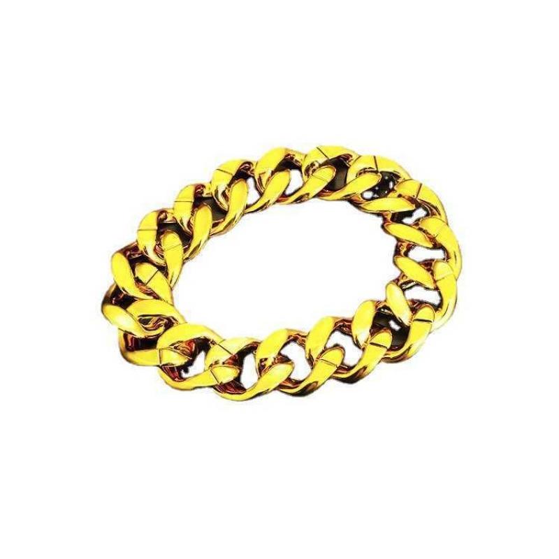 Hip Hop CCB Exagerado Corrente Grande Dourada Colar de Ouro Simulado de Plástico Personalidade Performance Festival Acessórios Adereços de Performance