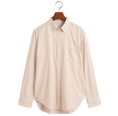 Relaxed Fit Striped Luxury Oxford Long Sleeve Shirt