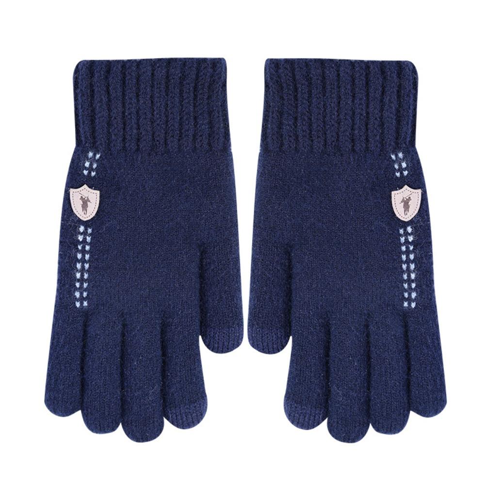 Thickened Dual-use Gloves Acrylic Fibres Half Finger Gloves Gift Knitted Yarn Flip Mittens  Winter