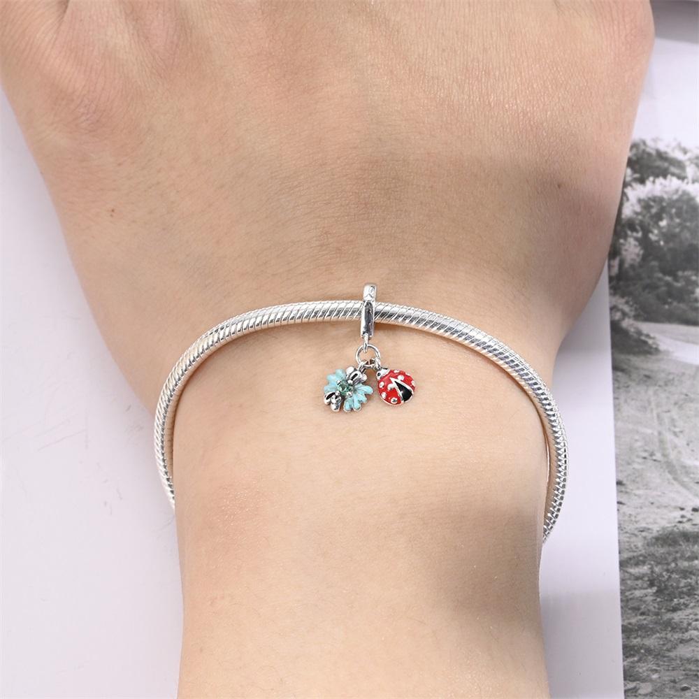 Pendentif Breloque Perle Cuivre Romantique Perles Flocons de Neige Convient Bracelet Original Pour Fabrication de Bijoux Cadeau Saint-Valentin