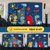 Magnetic Cartoon Car Sunshade - Double Layer Window Curtain for Children's Heat Insulation & UV Protection
