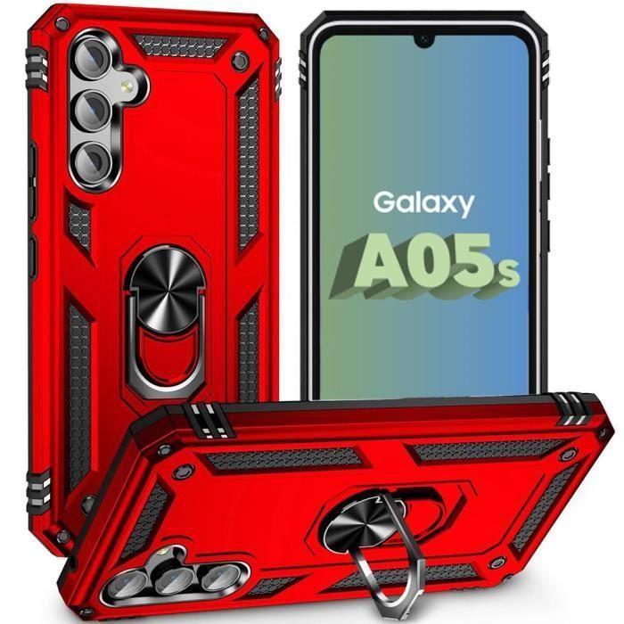 Coque de Protection - BOOLING - pour Samsung Galaxy A05s - Rigide Antichoc - Anneau Support Rouge