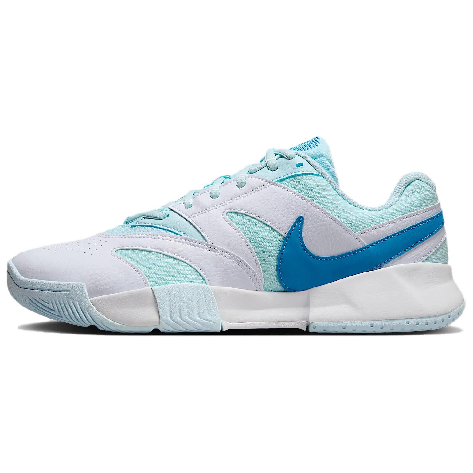 

Nike Court Lite 4 Abrasion Resistant Low Top Tennis Shoes Women s Blue White 38.5