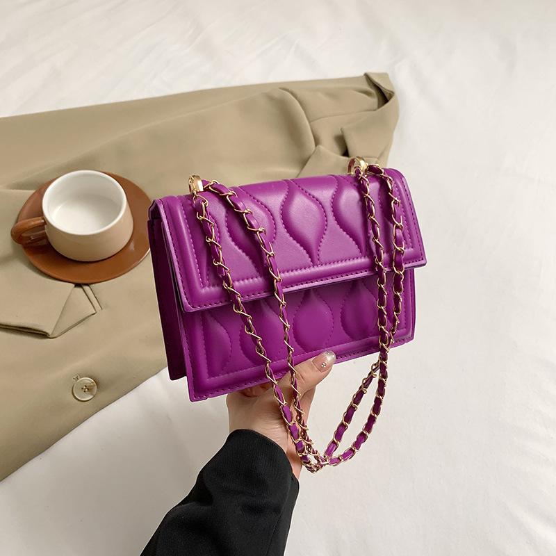 

Темпераментная сумка-мессенджер на цепочке в корейском стиле для женщин 2025, сумка-мессенджер простая, для женщин-интернет-знаменитостей, маленькая квадратная сумка в корейском стиле для женщин фиолетовый