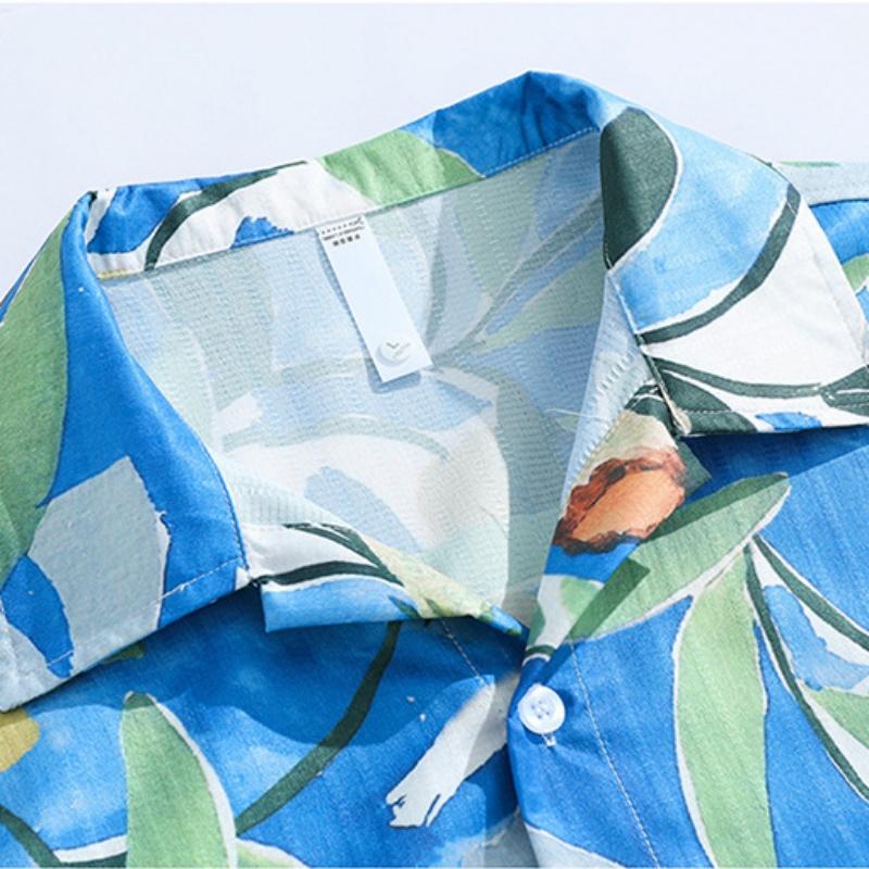 Exquisite Men's Floral Shirt Summer Retro Hong Kong Style Japanese Fashion Versatile