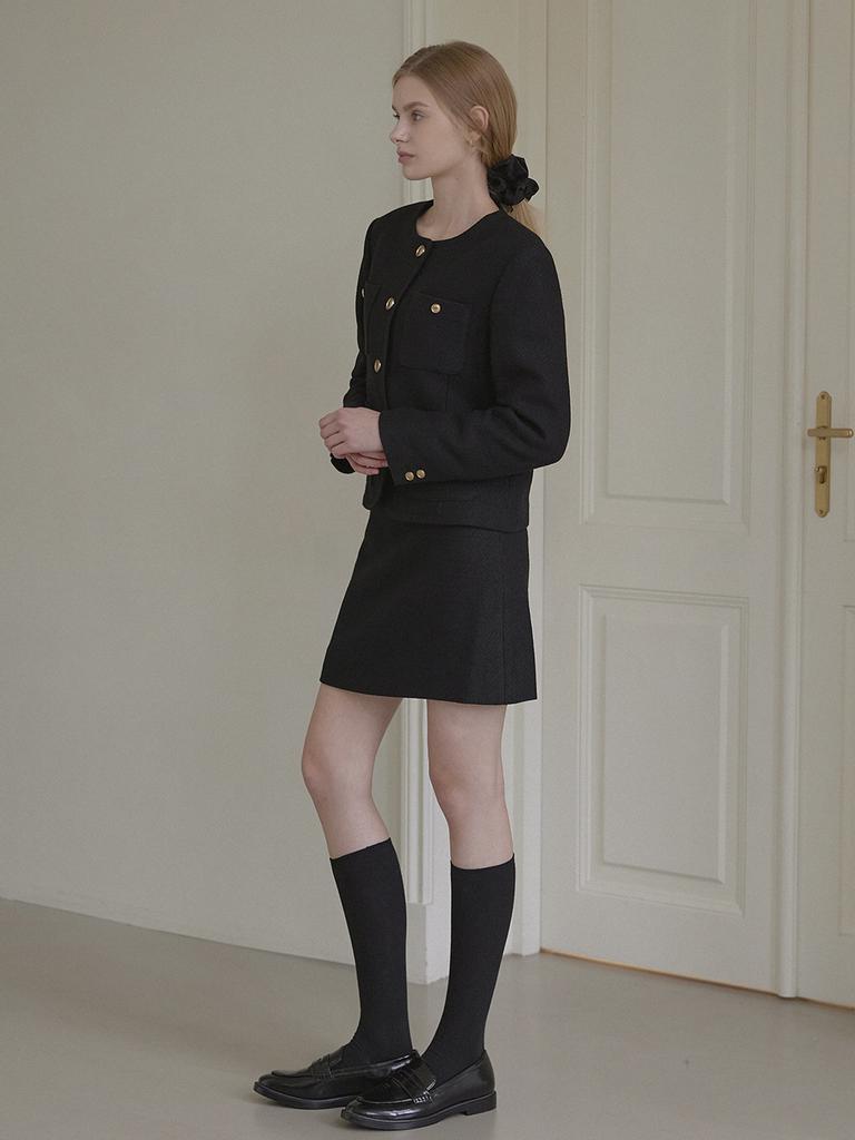 Nonlocal Jane Tweed Mini Skirt - Black