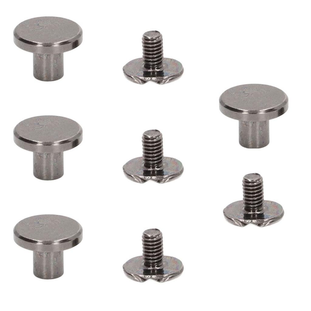 100 Sets Metal Chicago Binding Screws Electroplated Brass Arc Surface Round Flat Head Leather DIY