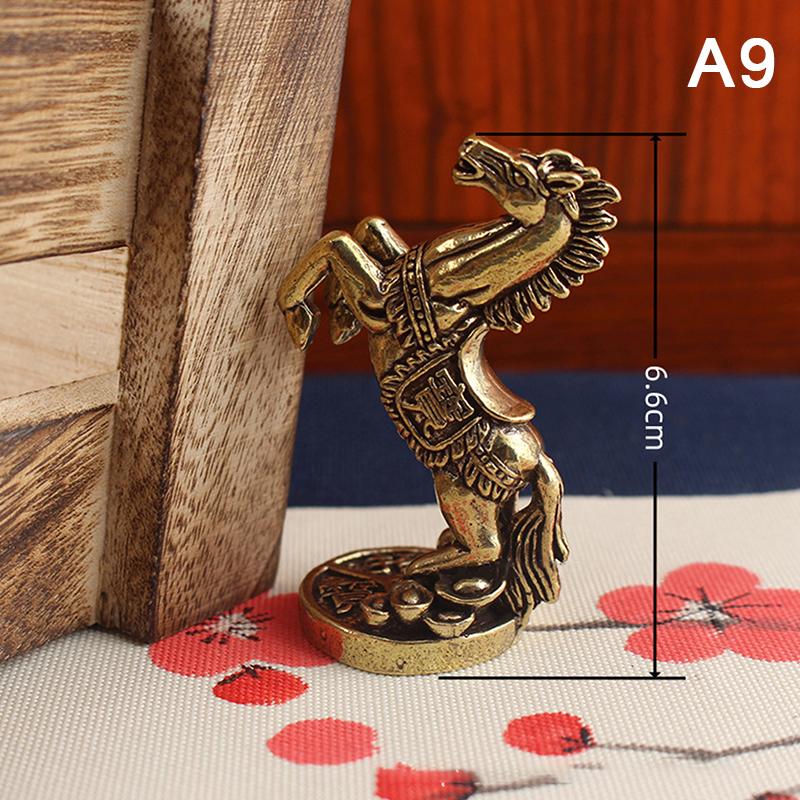 Creative Metal Craft Home Decorations Vintage Brass Horse Statue Desktop Ornament Decoration Zodiac Horse Statue Stereoscopic