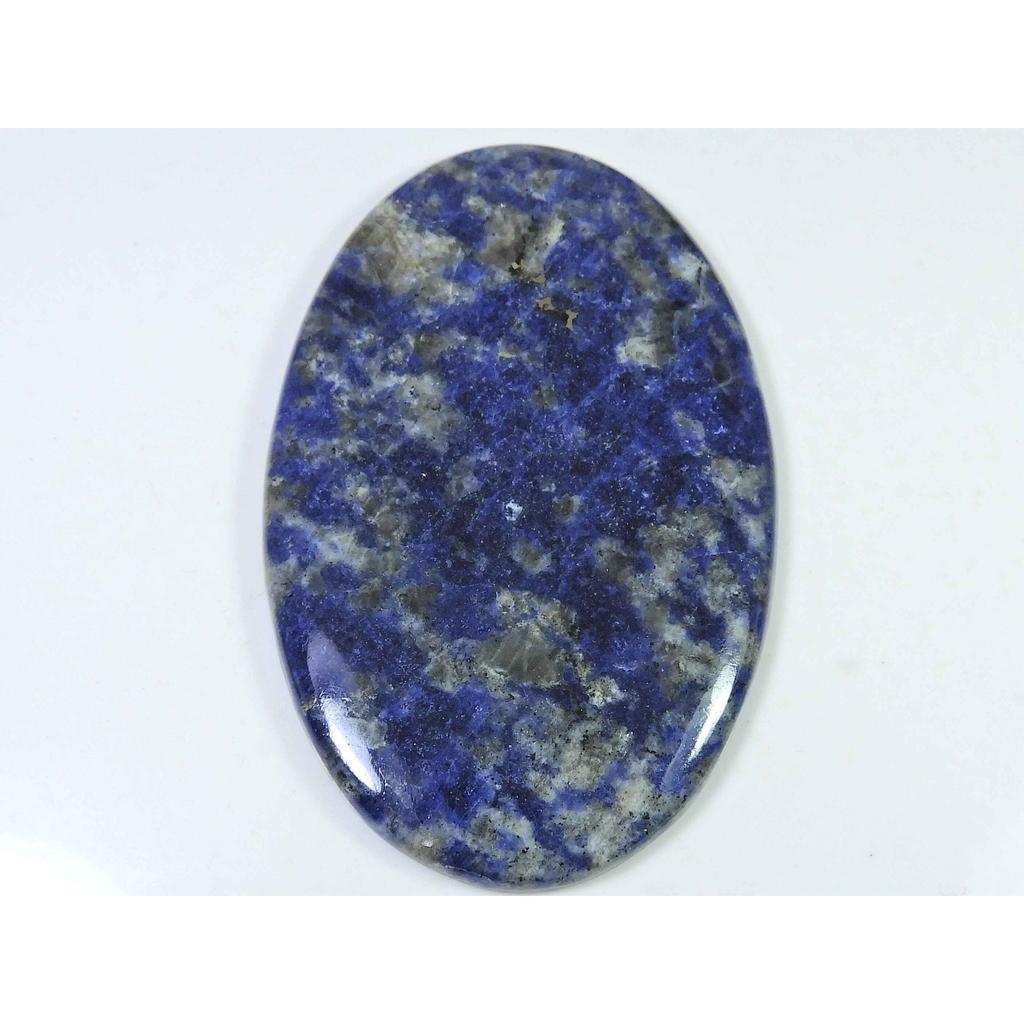 Sodalit oval 190 carate. Cabochon de cristal natural, piatră prețioasă liberă, 51x81x06mm, SK-2427