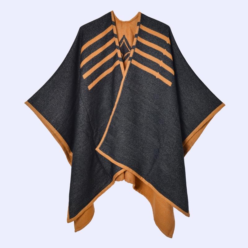 Simple and High-end Shawl Grassland Yunnan Shawl Cape with Cape Imitation Cashmere Scarf