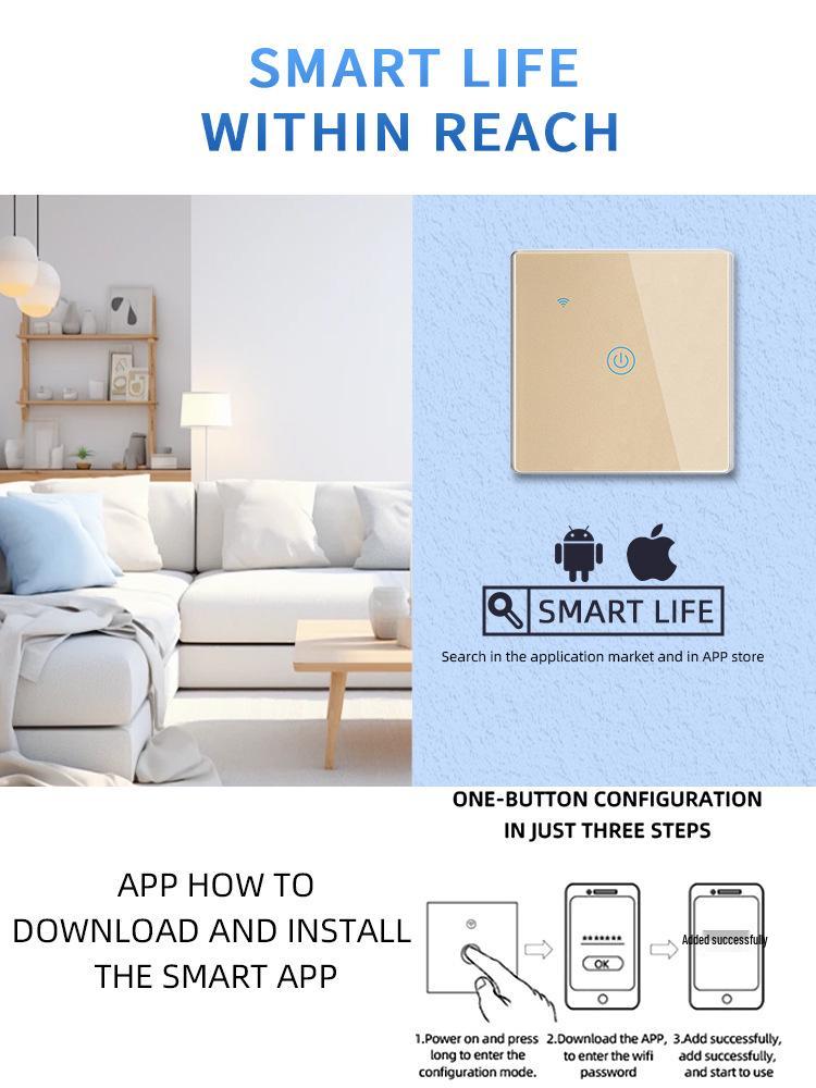 Graffiti EU Smart WiFi Touch Switch with Alexa Voice Control