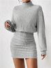 2025 Bodycon Long Sleeve Turtleneck Ribbed Knit Dress - Spring/Autumn/Winter Collection