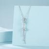 Lily with hanging crystals silver pendant beads silver 925