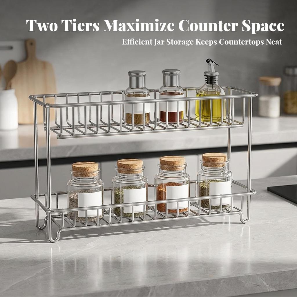 Countertop Storage Rack Easy to Clean Vanity Organizer Shelf Open for Dorm Rooms