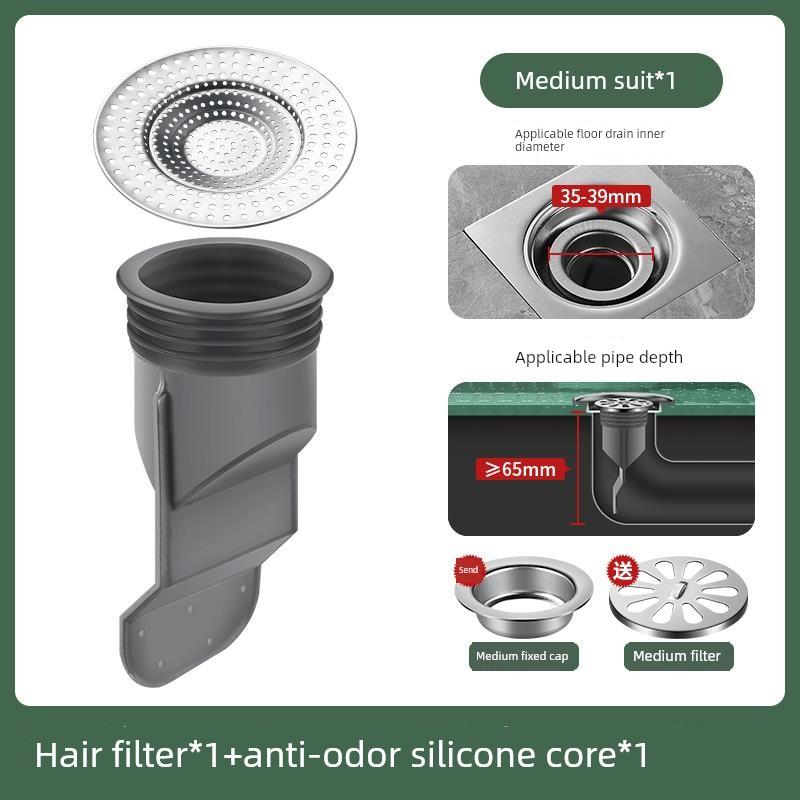 Bathroom Anti-Hair Drain Filter Stainless Steel Sewer Filter Cover Kitchen Sink Garbage Hair Anti-Clogging