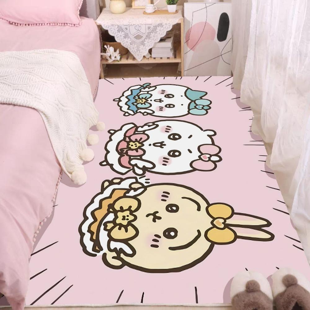 Chiikawa Cute Floor Mat Playful Bedroom Carpet Soft Living Room Rug Kawaii Home Decor Pink Aesthetic Gaming Chair Mat