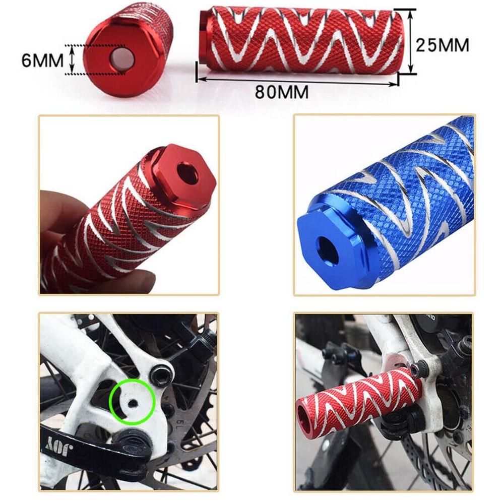 Cylindrical Metal Wheel Tyre Aluminum Zinc Zinc Alloy Mountain Bike Stunt Pegs Footrest Axle Pedal Foot Pegs