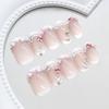 Simple Love Pearl Pile Diamond Lines French Sweet Versatile European and American Style Removable Manicure 30 Pieces