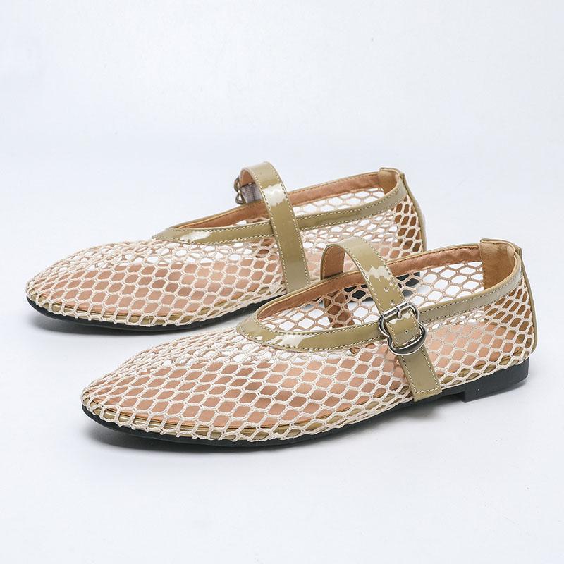 Fashion Summer Women Shoes Round Toe Flat Heel Mesh Sandals for Women Breathable Mary Janes Shoes zapatos de mujer WSH5326