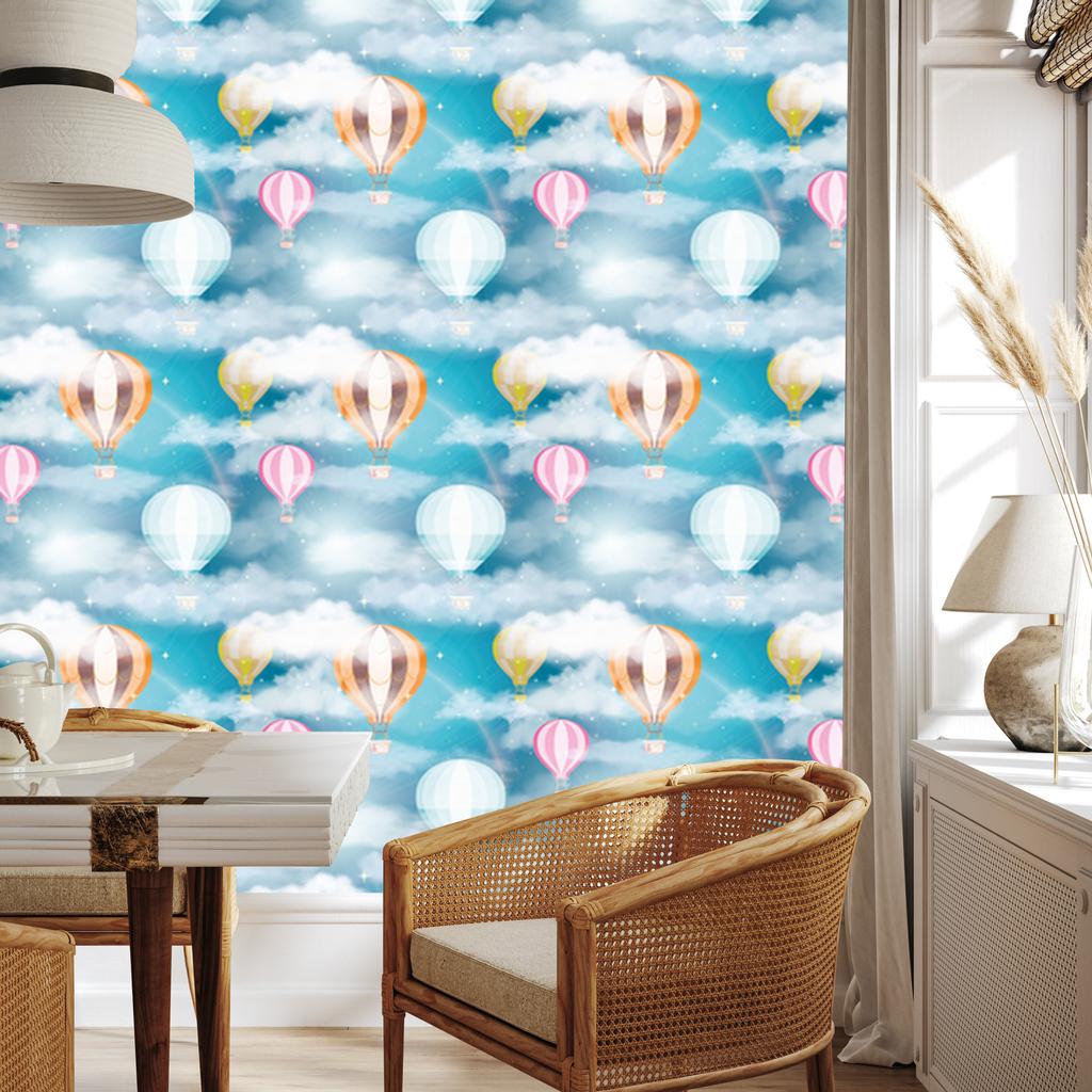 Balloons Clouds Wallpaper for Living Room and Bedroom 50x1000