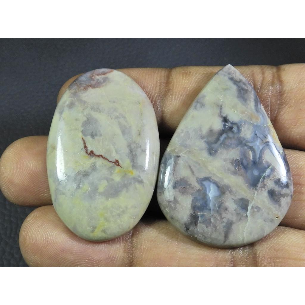 118 Karat. Natürlicher Kaffeebohnen-Jaspis-Mix Cabochon Lose Edelsteine 2 Stück Los A-329