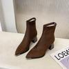 Designer Vintage Women Ankle Boots Fashion Pointed Toe Short Booties Elegant High Heels Shoes Botas Zapatos De Mujer