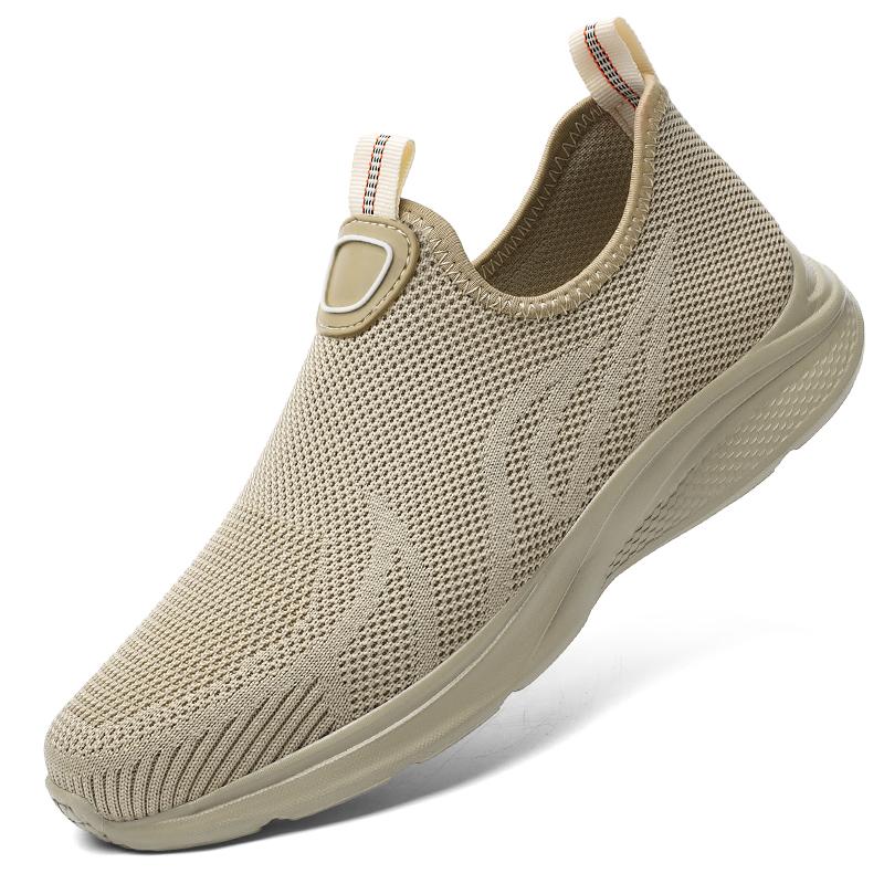 

Fashion Lightweight Mesh Shoes Men Breathable Hiking Casual Shoes Slip-On Driving Shoes Male Comfortable Loafers Summer All-match Flats 44 песочный