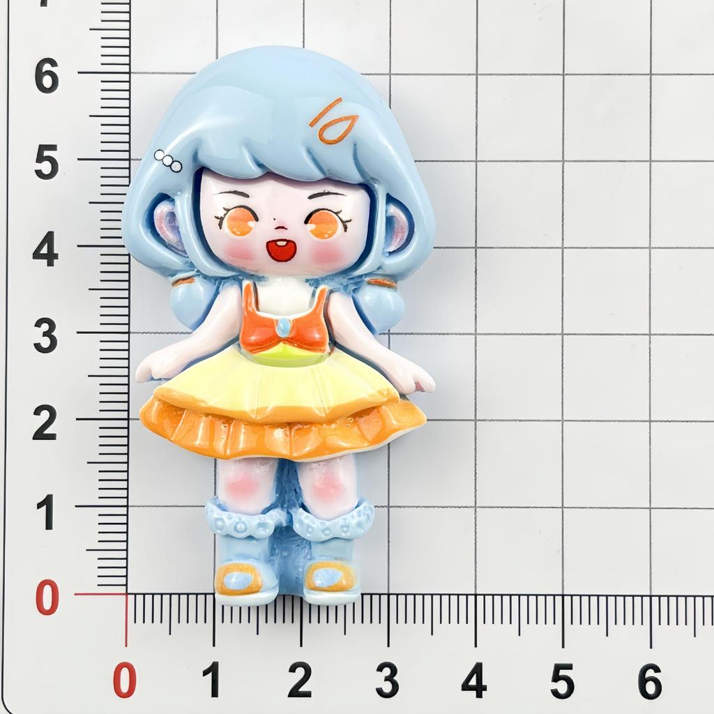 Cartoon DIY Resin Accessories: Skirt Girl Handmade Cream Glue for Hair Clips, Phone Cases, Keychains, and Crocs Buckles.
