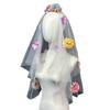 Flower Studded Bridal Veil for Bride To Be Gift, Bridal Shower, Wedding Veil