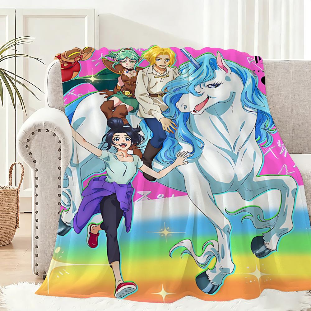 Anime ZENSHU Throw Lightweight G Flannel Blanket Soft Skinfriendly for Summer Cooling